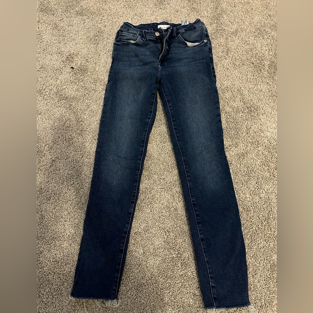Good American GOOD WAIST CROP RAW HEM | BLUE631 size 2
